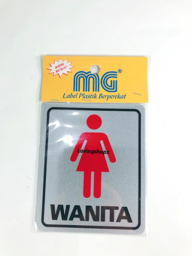 Sticker Toilet tulisan WANITA