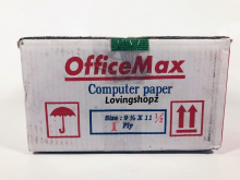 Continuos form Office Max 9 1/2 X 11 inch , 1 ply bagi 2