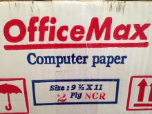 Continuos Form Office Max 91/2 inch X 11 inch,2Ply 