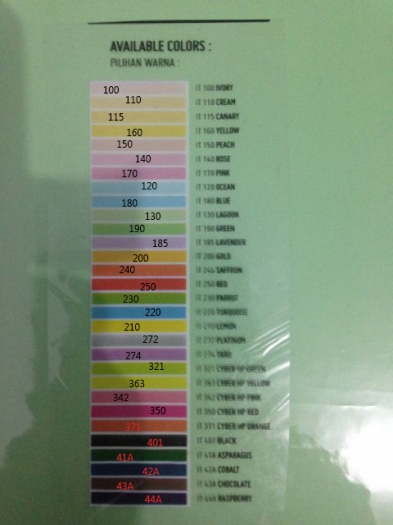 Kertas A4 Warna/Kertas Spectra