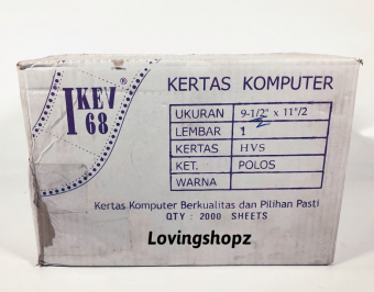 Kertas Continuos Form Bagi 4, Rangkap 1, Kertas Wartel