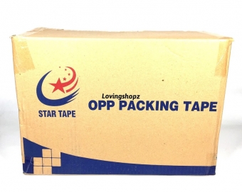 Lakban 2 inch Star Tape warna coklat 90 yards Per dus