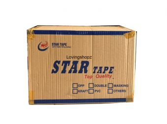 Lakban Murah Star Tape Coklat 72 yds per dus