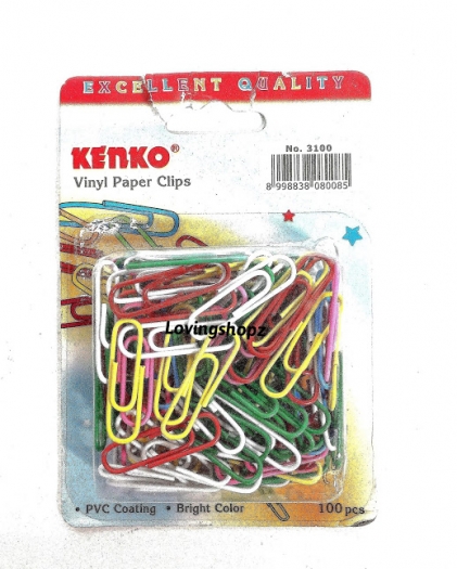 Paper Clip Kenko Warna Warni No 3100 Vinyl Paper Clips