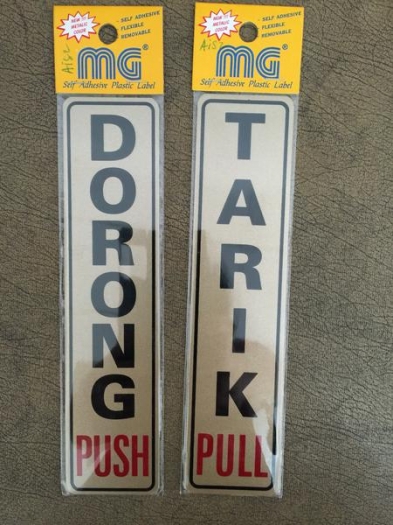 Sticker Buat Pintu Dorong/Push, Tarik/ Pull